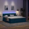 vidaXL Ottoman-Bett mit Matratzen & LEDs Dunkelblau 180x200 cm Samt