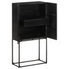vidaXL Sideboard Schwarz 60x30x120 cm Massivholz Akazie und Mango