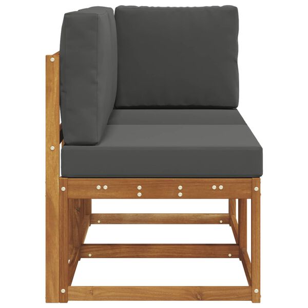 vidaXL Outdoor Mittel- und Ecksofa 2 St&uuml;ck Natur und Anthrazit