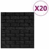 vidaXL 3D Tapete Ziegelstein Selbstklebend 20 Stk. Schwarz
