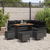vidaXL Gartensofa-set mit Kissen 9 pcs Schwarz Poly-Rattan