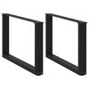 vidaXL Couchtischbeine U-Form 2 Stk. Schwarz 70x(42-43) cm Stahl