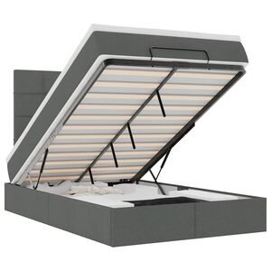 vidaXL Ottoman-Bett mit Matratze Dunkelgrau 120x200 cm Stoff