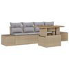 vidaXL Garten-Sofa-Set mit Speicher 5 pcs Beige Poly Rattan