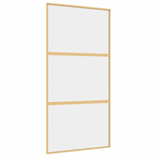 vidaXL Schiebet&uuml;r Golden 102,5x205 cm ESG-Klarglas und Aluminium