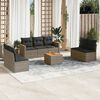 vidaXL 8-tlg. Garten-Sofagarnitur mit Kissen Grau Poly Rattan