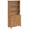 vidaXL Hutch ASKIM Honigwachs 91 x 40 x 184 cm Massives Kiefernholz