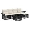 vidaXL Gartensofa-set 6 Stk. Schwarz Poly-Rattan