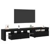 vidaXL TV-Schr&auml;nk mit LED 2 pcs Schwarz Eichen-Optik 215 x 37 x 40 cm