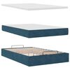 vidaXL Ottoman-Bett mit Matratze & LEDs Dunkelblau 120x200 cm Samt