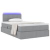 vidaXL Bett mit Stauraum und LED mit LED Hellgrau 120 x 200 cm Stoff