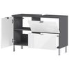 Germania Waschbeckenschrank GW-Mauresa 34x80x56cm Graphitgrau und Wei&szlig;