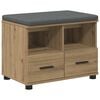 vidaXL Schuhbank mit Kissen Artisan-Eiche 60 x 38 x 46 cm