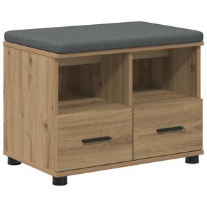 vidaXL Schuhbank mit Kissen Artisan-Eiche 60 x 38 x 46 cm