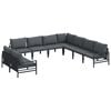 vidaXL Gartensofa-set 9 stk. Schwarz Stahl