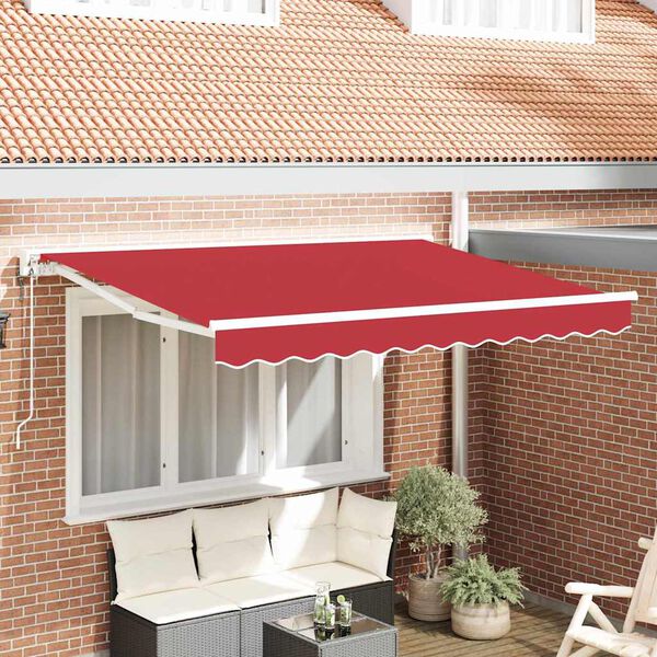vidaXL Einziehbare Markise Rot 350 x 200 cm Polyester und Metall