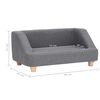 vidaXL Hundesofa Grau 95x63x39 cm Leinen