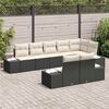 vidaXL Gartensofa-set mit Kissen 8 pcs Schwarz und Creme Poly-Rattan