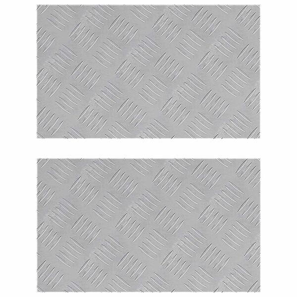 vidaXL Treppe Tritt Rechtwinklig 2 pcs Silber 50 x 30 cm Aluminium