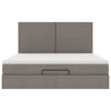vidaXL Ottoman-Bett mit Matratze & LEDs Taupe 160x200 cm Stoff