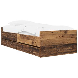 vidaXL Bettrahmen Altholz Holzwerkstoff