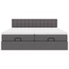 vidaXL Ottoman-Bett mit Matratzen & LEDs Grau 160x200 cm Kunstleder