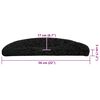 vidaXL Stufenmatten 30 Stk. 56x17x3 cm Schwarz Halbrund