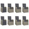 vidaXL 9-tlg. Garten-Essgruppe mit Kissen Grau Poly Rattan