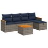 vidaXL 6-tlg. Garten-Sofagarnitur mit Kissen Grau Poly Rattan
