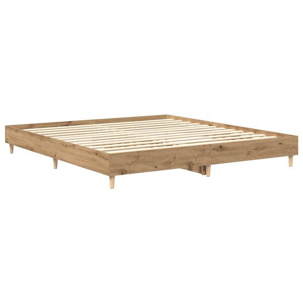 vidaXL Bettgestell ohne Matratze Artisan-Eiche 200x200cm Holzwerkstoff