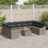 vidaXL Gartensofa-set mit Kissen 10 pcs Grau Poly-Rattan