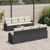 vidaXL Gartensofa-set mit Speicher 9 pcs Schwarz und Creme Poly-Rattan