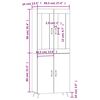 vidaXL Highboard Betongrau 69,5x34x180 cm Holzwerkstoff