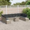 vidaXL Gartensofa-set mit Kissen 11 pcs Hellgrau Poly-Rattan