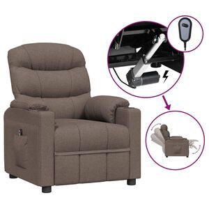 vidaXL Relaxsessel Elektrisch Taupe Stoff