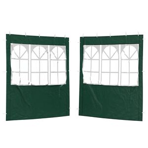 vidaXL Partyzelt-Seitenteil 2 Stk. 200 x 195 cm Gr&uuml;n PE und Stahl