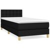 vidaXL Boxspringbett mit Matratze Schwarz 100x200 cm Stoff
