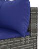 vidaXL 9-tlg. Garten-Lounge-Set mit Kissen Grau Poly Rattan