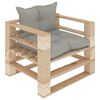 vidaXL Garten-Palettensofa mit Kissen in Taupe Holz