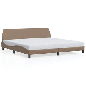 vidaXL Bettgestell "Dover" Cappuccino-Braun 200x200 cm Kunstleder