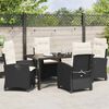 vidaXL Garten Essgruppe mit Kissen 5 pcs Schwarz Poly-Rattan