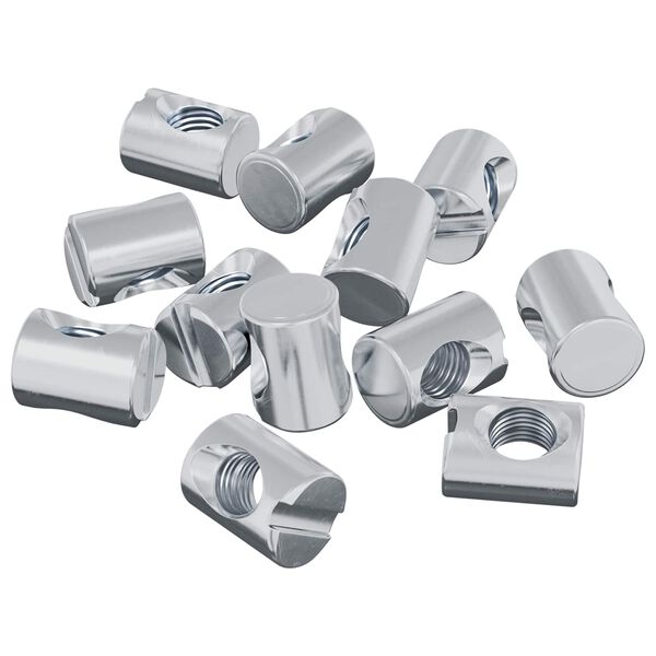 vidaXL Zylindermuttern 12 pcs Silber M6 x 13 mm Metall