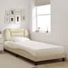 vidaXL Bett mit Matratze "Hvar" Creme 90x190 cm Stoff