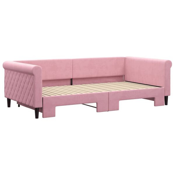 vidaXL Tagesbett Ausziehbar Rosa 100x200 cm Samt