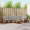 vidaXL Outdoor-Sofagarnitur mit Kissen 7 pcs Nat&uuml;rlich und Hellgrau