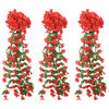 vidaXL Weihnachtskränze Blumen 3 Stk. Rot 85 cm