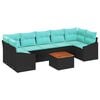 vidaXL Gartensofa-set mit Kissen 8 pcs Schwarz Poly-Rattan