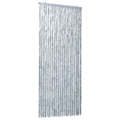 vidaXL Insektenschutz-Vorhang Weiß und Grau 90x220 cm Chenille