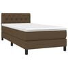 vidaXL Boxspringbett mit Matratze Dunkelbraun 80x200 cm Stoff