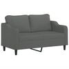 vidaXL 2-Sitzer-Sofa mit Zierkissen Dunkelgrau 140 cm Stoff